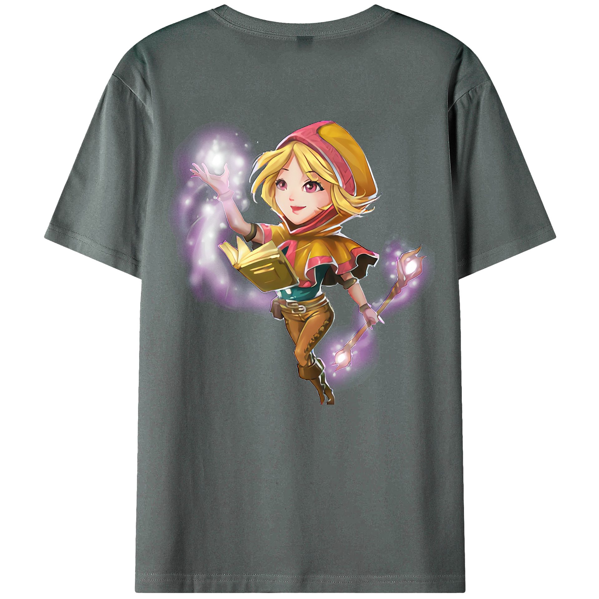 （画像用） リーグ・オブ・レジェンド League of Legends LOL 綿100％ メンズ半袖Tシャツ（バックプリント） 通気性